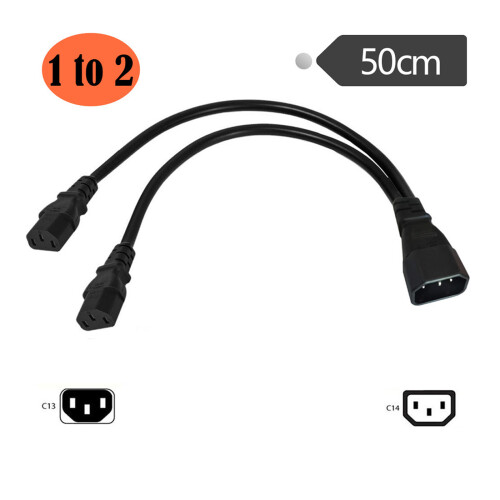 C14 auf 2x C13 Splitter-Netzkabel, einzelner IEC 320 C14-Stecker 1