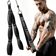 MANUEKLEAR Tricep Rope Cable Attachment Handles, Greater Range of Motion, Tricep Pull Down Rope for Push Downs, Crunches, Facepulls for Professional