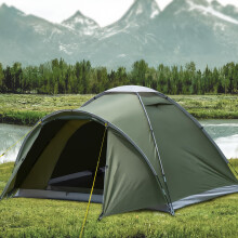 Wudyfei 3-4 People Tent with Porch, Dome Tent with Sewn-in Groundsheet PU5000mm Waterproof Windproof Easy Set up Lightweight Outdoor Family Tent for