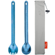 TiTo Titanium Long Handle Spork and Spoon Eco-Friendly Ultralight Portabale Flatware for Outdoor Camping Backpacking Hiking Travel Picnic Tableware w