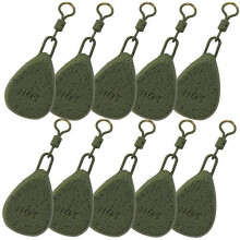 10 x Flat Pear Carp Coarse Fishing Angling Weights 1.5oz 2oz 2.5oz 3oz & 3.5oz NGT (2.5oz)
