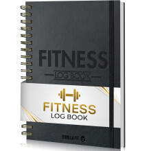 Gym Log Book (A5) - Hardback Leather PU Workout Tracker (128 Workouts) - Set Goals & Track Progress - Premium Fitness Planner by Gorilla Fit