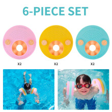 kaianda 6 pieces Swimming sleeves for children, made of foam, baby armbands, dolphin armbands, baby pool floating discs