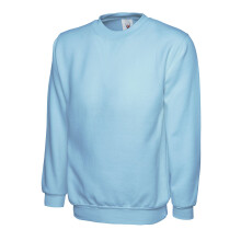 Uneek 300g Plain Classic Crewneck Sweatshirt -Sky Blue - Large