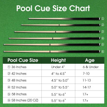 JEPNJPU Pool Cue Sticks 36inch 42inch 48inch 52inch 58inch Set of 2 or 4,Pool Cue with 13mm Leather Tip for Adults, Beginners,2-Piece Design,(14oz t