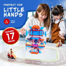 Marvel Spidey and His Amazing Friends Transforming Vehicle Playset – 17-Piece 2-in-1 Spidey Truck & Headquarters with Figures, Small Vehicles & Puzz