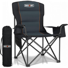 OVERMONT Oversized Camping Chair for Adults with Cooler Bag & Side Pocket,-Heavy Duty Folding Chair Support 227kg for Heavy People, Comfy for Garden