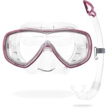 Cressi Single Lens Mask & Snorkel Set - Tempered Glass Diving Mask - Snorkel Set Adults for Pools & Sea - Quick-Adjust Buckles for Scuba Diving Equip