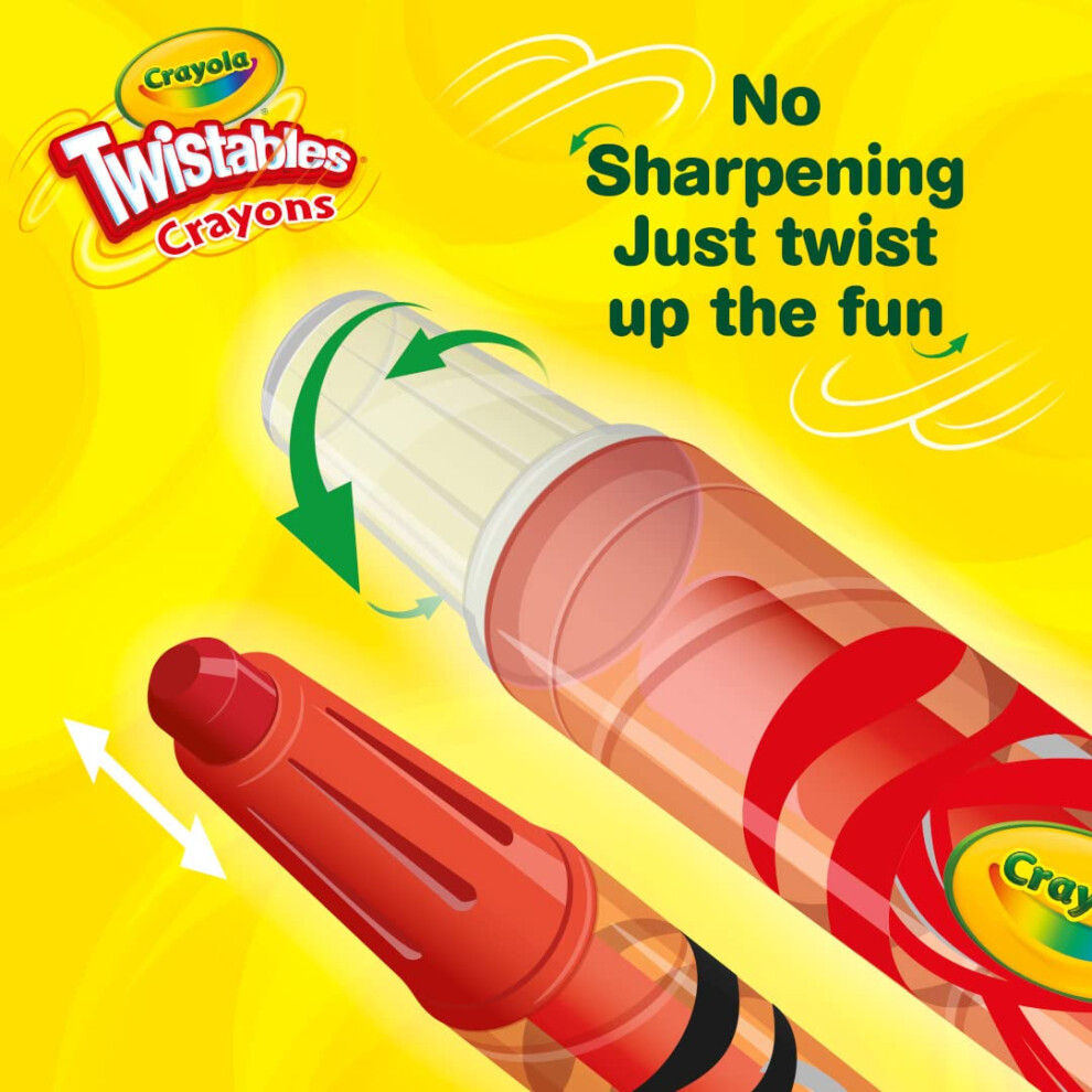 Crayola Twistables Special Effects Colouring Crayons - Assorted Colours (Pack Of 24), Simply Twist For More Colouring Fun - No Need To Sharpen, Ideal