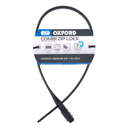 Oxford Combi Zip Lock Multi-use Cycle Security Cable & Bike Lock,Black 1