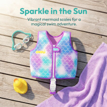OSHYLE Children's Girls Boys Swimming Vest for Toddlers with Adjustable Safety Straps Age 6-9 (Mermaids, L)