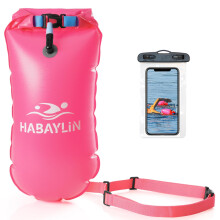 Habaylin 20L Swim Buoy, Swim Buoy with Storage for Kids and Adults, Waterproof Inflatable Dry Bag Safety Float for Water Sports, Open Water Swimmers,