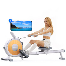 MERACH Rowing Machine for Home Gym, Magnetic Rower with 16 Levels of Quiet Resistance, Dual Slide Rails, 158 kg Weight Capacity, App Compatible Magne