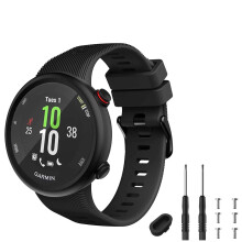 TopPerfekt Strap Compatible with Garmin Forerunner 45, Sport Silicone Wristband Arm Band Replacement Bracelet for Forerunner 45 and Swim 2 (Black)