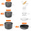 Odoland Camping Cookware Set Non Stick Kettle Pots Pans Mess Kit Bowls 4