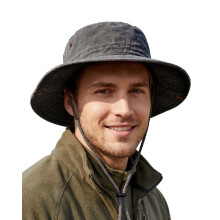 Zylioo XL Sun Hats for Men Big Heads,Large UPF50+ Wide Brim Safari Boonie Hat,Oversized Bush Hat for Outdoor Hiking Climbing Fishing Black