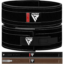 RDX Powerlifting Belt for Weight Lifting, Approved by IPL and USPA, Lever Buckle Gym Training Leather Belt 10mm Thick 4 inches Lumbar Back Support Me