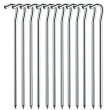 Tent Pegs - 12Pcs 18cm Tent Pegs Metal with Hammer Camping Pegs Rust Free Tent Hooks Ideal for Camping, Hiking, Traveling, Beach and Outdoor