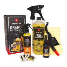 WELDTITE 6-in-1 Grande Bike Care Kit - Complete Cleaning & Maintenance Set With Bike Cleaner, Degreaser, Lube, Brushes, Wipes & Cleaning Cloth