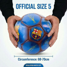 Hy-Pro Officially Licensed FC Barcelona Classic Signature Football – With Metallic Finish, Match Ball and for Training, Player Signatures – Barcel
