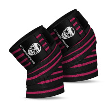 Gymreapers Knee Wraps (Pair) with Strap for Squats, Weightlifting, Powerlifting, Leg Press, and Cross Training - Flexible 72" Knee Wraps for Squattin