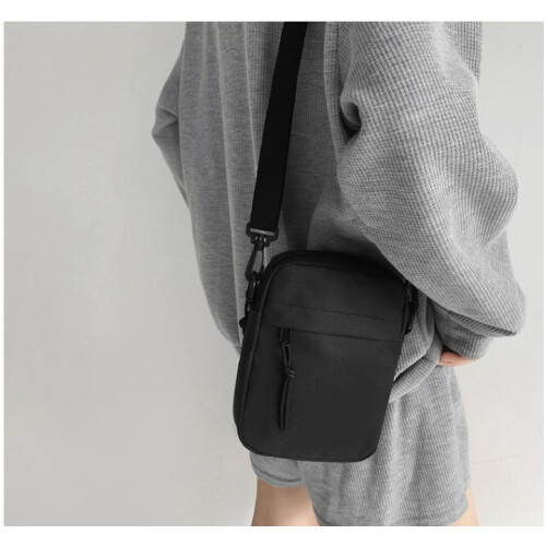 Stylish Nylon Crossbody Phone Bag Black 2