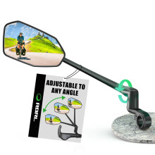 RBRL Bike Mirror, Aluminum Alloy Bicycle Mirror Handlebar Mount, Anti-shake & Break-proof, Foldable HD Real Glass Rotatable Ebike Accessories, Bike R