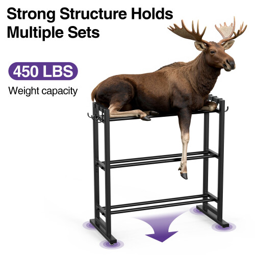 niffgaff 3 Tier Adjustable Dumbbell Rack, Weight Rack with Extended 2