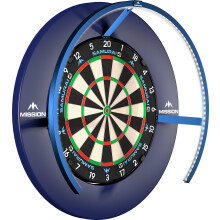 Mission Darts TOR270 Torus 270 | Dartboard LED Lighting System with Easy Access Area for Unrestricted Play, Sand Blasted Black (Metallic Blue, USB)
