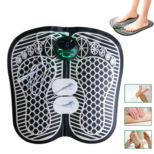 (B) EMS Pulse Foot Massage Mat, Foot Therapy Machine, USB Wireless Remote Mini Massager 1