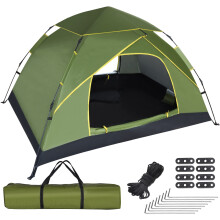 GEEDIAR 3-4 Person Instant Pop Up Tent, Portable Dome tent Waterproof 3000mm Quick Pitch Camping Tent with UV Protection, Lightweight Dome Tent for F
