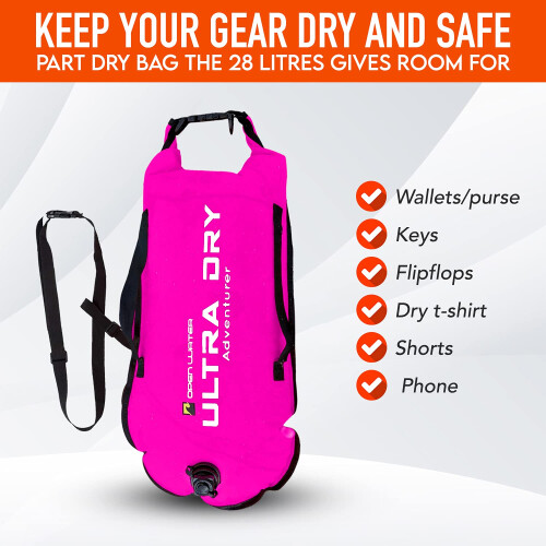 Swim Buoy Tow Float Highly Visible Swimming Float Dry Bag with 1
