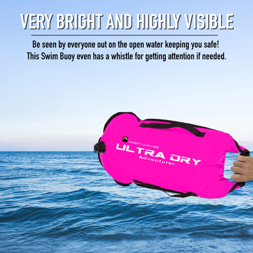 Swim Buoy Tow Float Highly Visible Swimming Float Dry Bag with 2