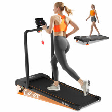 Lichico Walking Pad Treadmill with 0-9% Incline, Under Desk Walking Machine 40100cm Belt, Smart APP & Remote Control, 130KG Capacity for Home Office