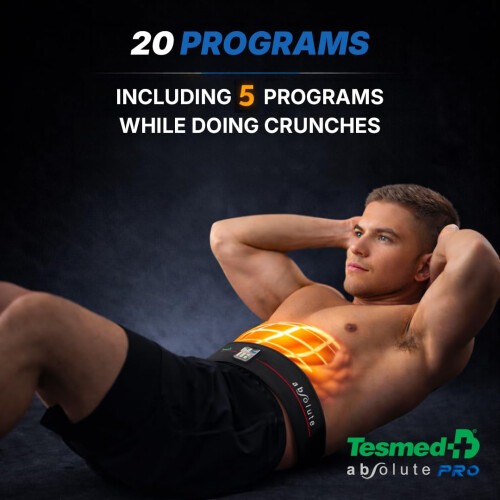 TESMED Absolute: EMS Abdominal Belt, Electrostimulator for Central 2
