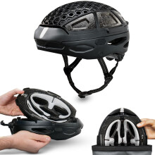 Newlane Foldable Bike Helmet (White/L) | Compact, Lightweight & Safety-Certified Foldable Helmet | Adjustable & Breathable | Commuter Cycle Helmet fo