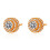 (Rose Gold) Micro-Paved Full Diamond Stud Earrings with Round 3A Zirconia Set 3