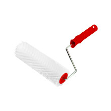QWORK 230mm Spiked Roller with 15mm Teeth, Flooring Aeration Roller Self Levelling Tool (9 Inch, Teeth 3/5 Inch)