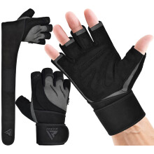 RDX Weight Lifting Gloves with Wrist Support, 50 CM Long Straps Anti Slip Padded Palm Protection Breathable Gym Grip for Fitness Training Workout Pow