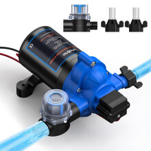 LumaBrite Caravan Water Pump 12V 3.0GPM 50PSI RV Diaphragm Water Pump Self-Priming with Heavy Duty Pressure Switch and Strainer for RV, Marine, Yacht