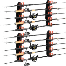 BOOSTEADY 2 Packs Fishing Rod Holders Holds Up to 20 Rods,Fishing Rod Rack for Garage,Fishing Pole Holders, Wall or Ceiling Mounted Fishing Rod Rack,