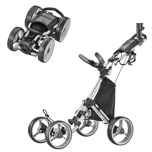 Caddytek Unisex Explorer V8 Golf Push Cart, Silver