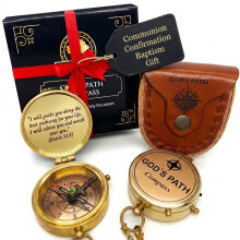 God's Path Compass – Baptism | Communion & Confirmation Gift for Teenage Boys | Christening, Catholic, Religious Graduation Gifts for Men – Greeti
