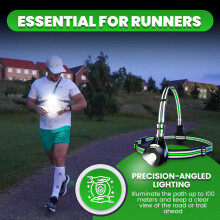 LUMEFIT Run Light Running Lights for Runners Chest LED Lamp 120 Adjustable Beam Angle 800 Lumen 360 Degree Reflective Band USB Rechargeable Front Bo