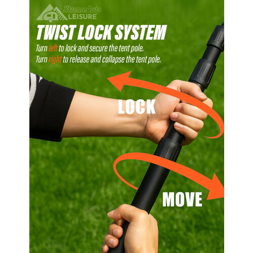 Xtremeauto Adjustable Tent Poles – Telescoping Aluminum Poles for 1