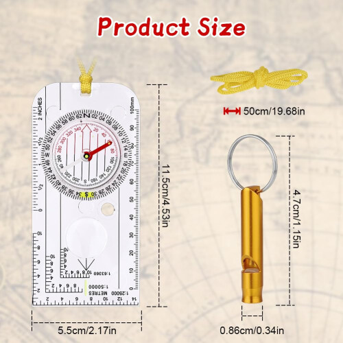 Flintronic Navigation Compass, Hiking Compass with Luminous Function, Waterproof Pocket Compass for Expedition Map Reading, Navigation, Orienteering 1