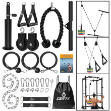 SERTT Weight Cable Pulley System Gym, Upgraded Cable Pulley Attachments for Gym LAT Pull Down, Biceps Curl, Tricep, Arm Workouts - Weight Pulley Syst