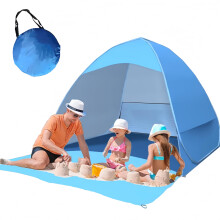 Pop Up Tent for 3-5 Persons Beach Sun Shade Tent, Large Size Quick Open Sun UV Protection Tent 200 x165 x130cm (Large)