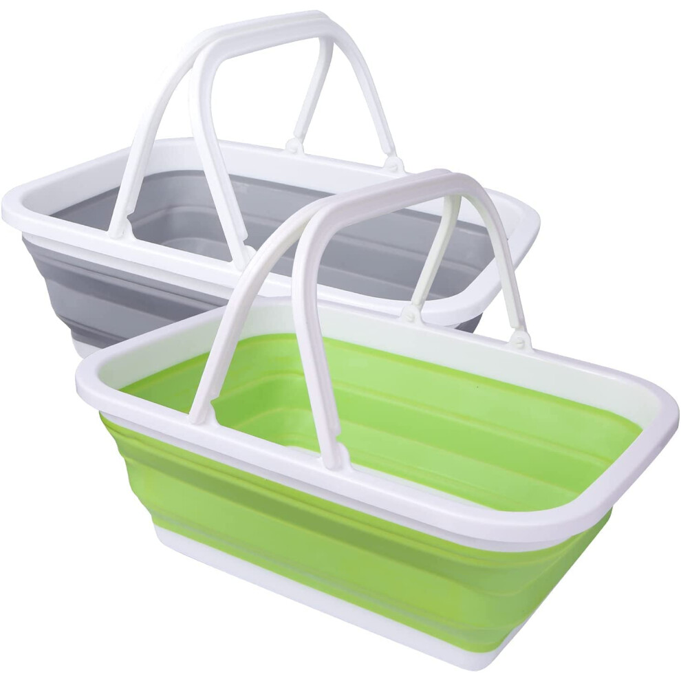 Photos - Dry Toilet REDCAMP 9L Collapsible Washing up Bowl with Handles, 2 Pack Foldable Camping Bowl Multipurpose Outdoor Basin, Portable Foldi