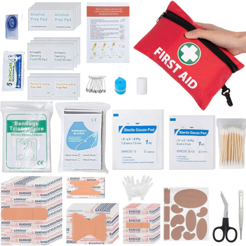 Medi Mini First Aid Kit, 132 Pieces Small First Aid Kit for Travel,